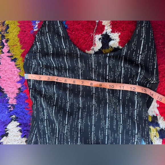 90s Vintage Fredricks of Hollywood Slinky Black Halter Dress w Beaded Chains - Picture 7 of 9